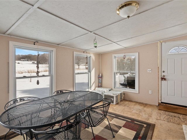 dining room featuring light wood-style floors and a wealth of natural light