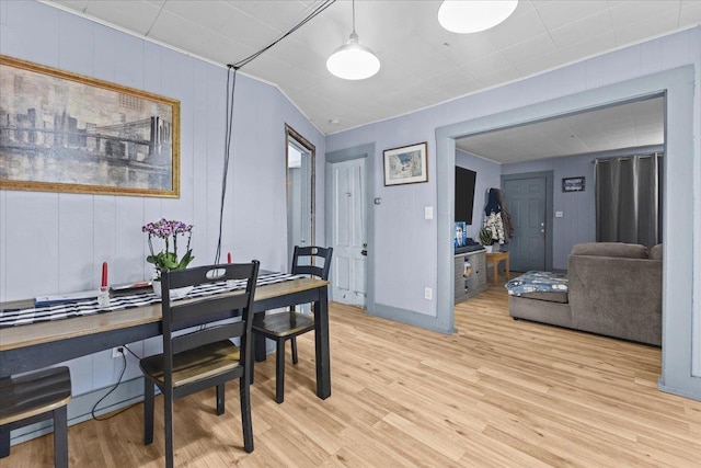 dining area with light wood-style floors