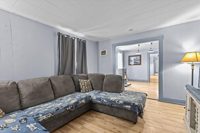 living room with light wood-style flooring