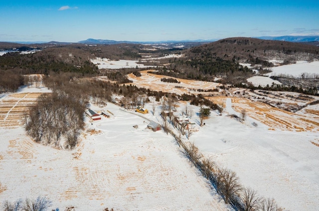 aerial view with a mountain view