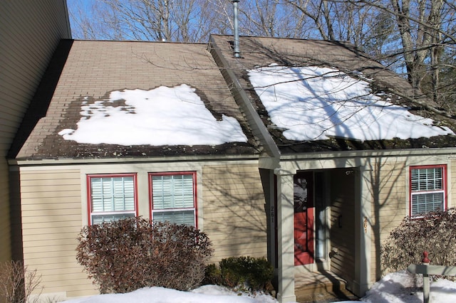 view of snowy exterior