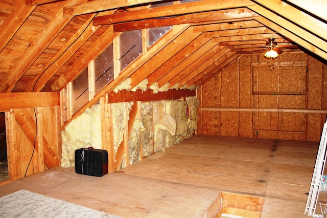 view of unfinished attic