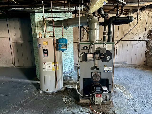 utilities with a heating unit and electric water heater