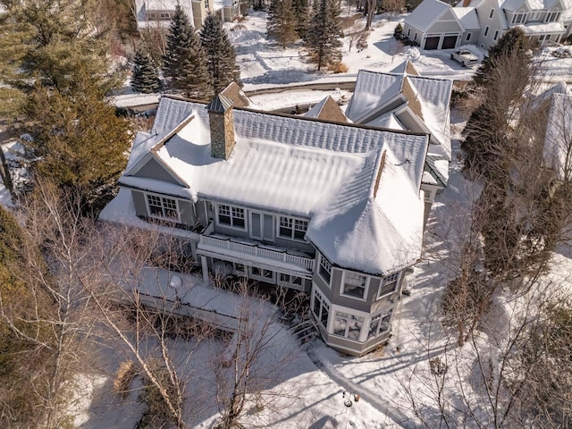 view of snowy aerial view