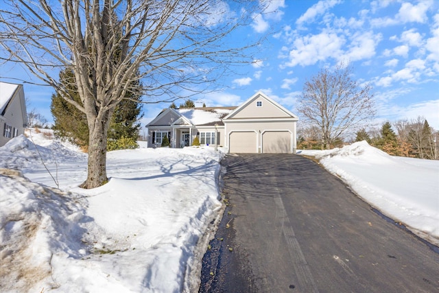 view of front of house with a garage and aphalt driveway