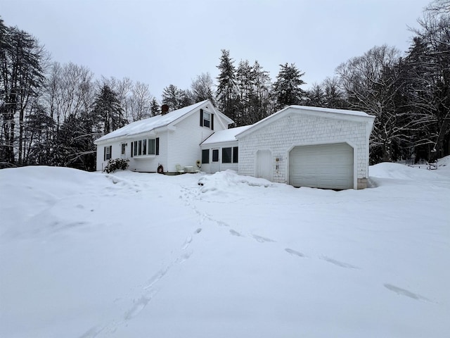 exterior space with a garage