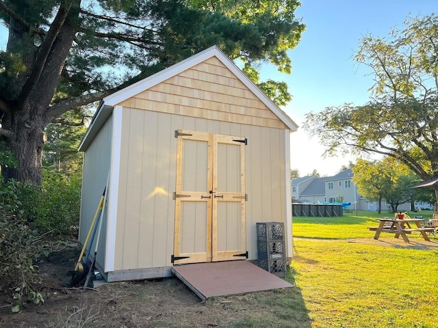 view of shed