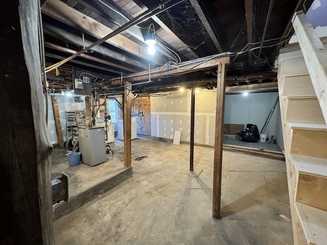 below grade area with washer / clothes dryer