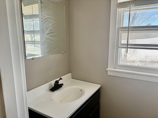 bathroom with plenty of natural light and vanity