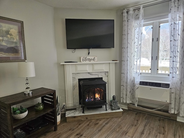 living area featuring wood finished floors