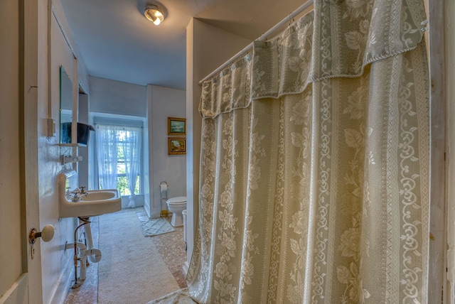 bathroom featuring toilet and a sink