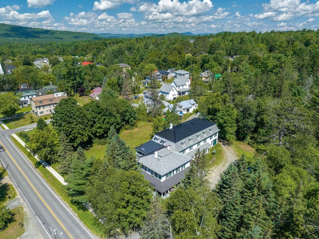 aerial view with a forest view