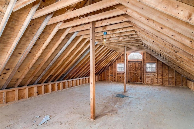 view of attic