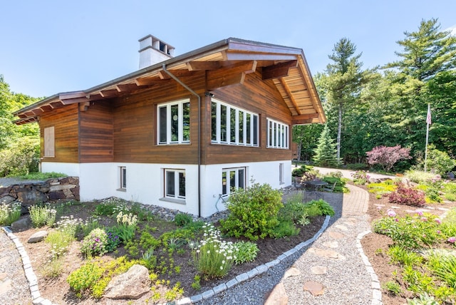 view of home's exterior with stucco siding