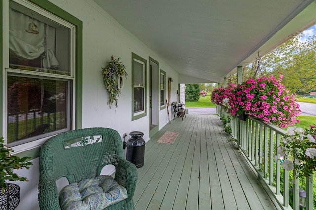 deck with a porch