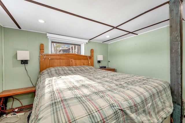 bedroom with recessed lighting