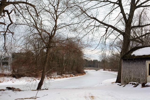 view of snowy yard