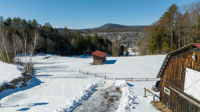 property view of mountains with a forest view