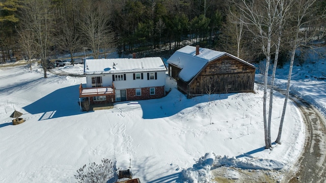 view of snowy aerial view