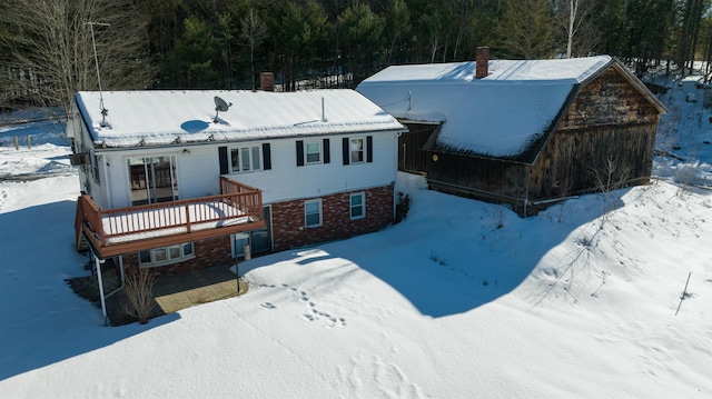 view of snowy aerial view