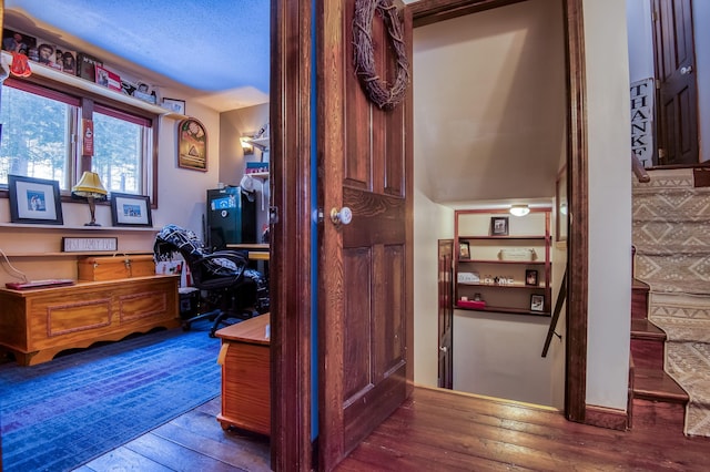 interior space with hardwood / wood-style floors