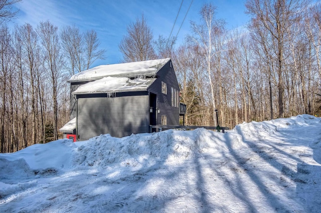 view of snowy exterior