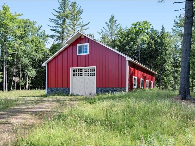 view of pole building