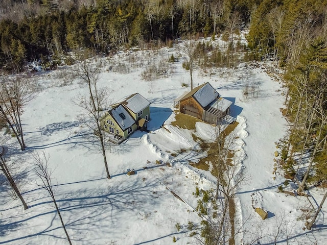 view of snowy aerial view