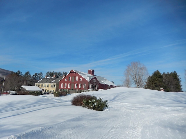 view of snowy exterior