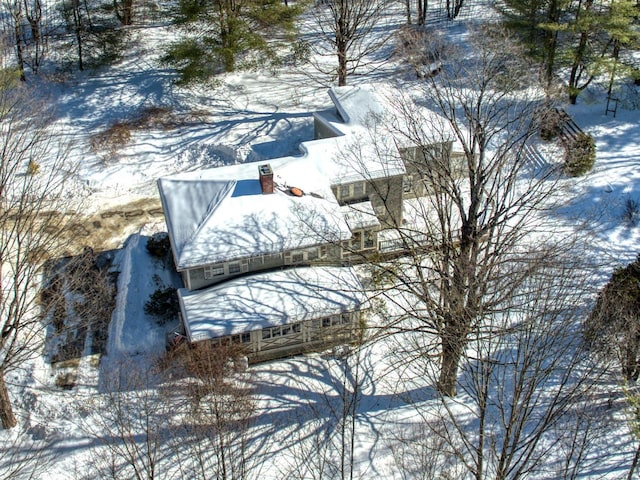 view of snowy aerial view