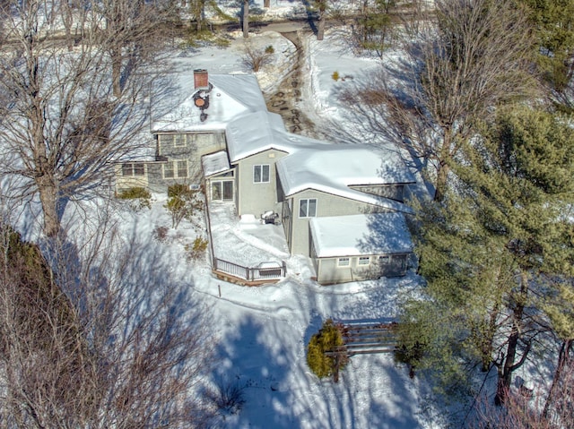 view of snowy aerial view