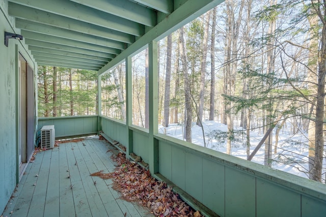 view of unfurnished sunroom