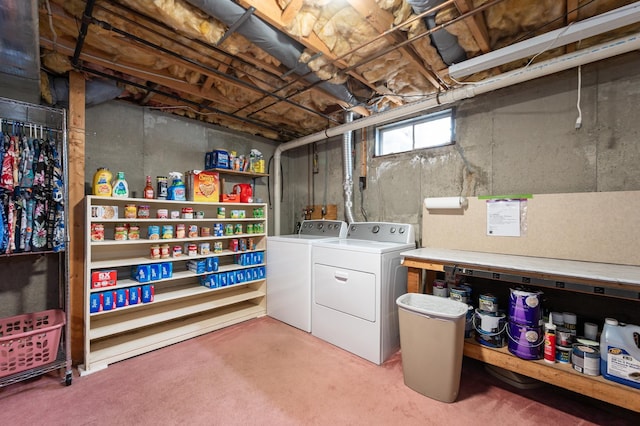 laundry area featuring laundry area and washer and clothes dryer