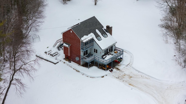 view of snowy aerial view