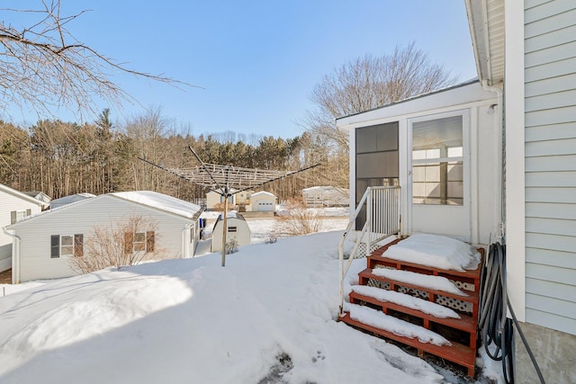 view of snowy yard