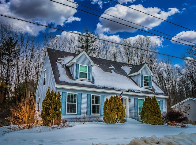 view of new england style home