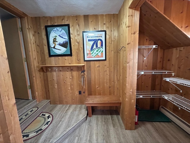 view of sauna / steam room featuring wood finished floors