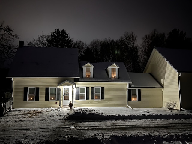 view of cape cod home