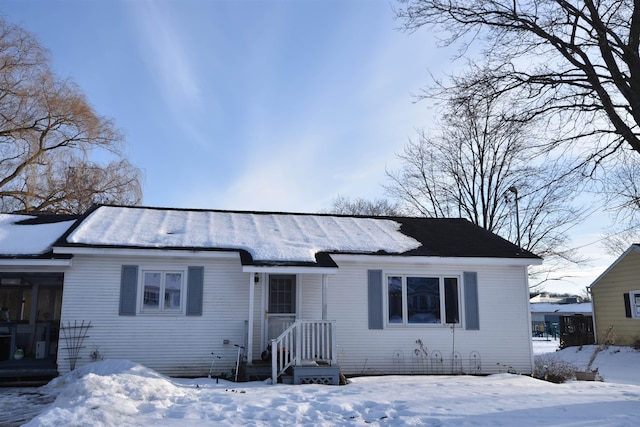 view of single story home