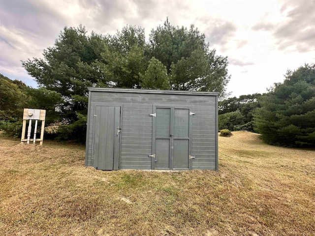 view of shed