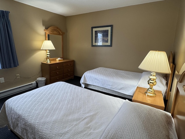 bedroom featuring a baseboard radiator