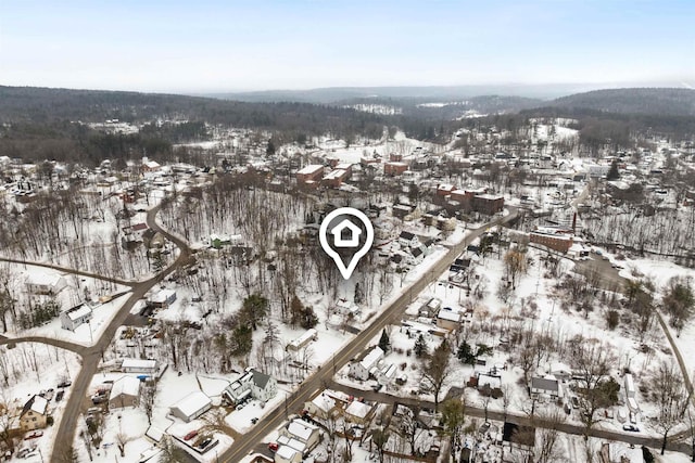 view of snowy aerial view