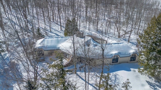 view of snow covered exterior