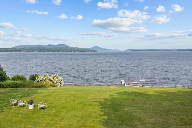 property view of water featuring a mountain view