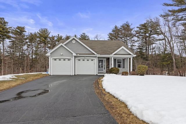 view of front of property with a garage and driveway