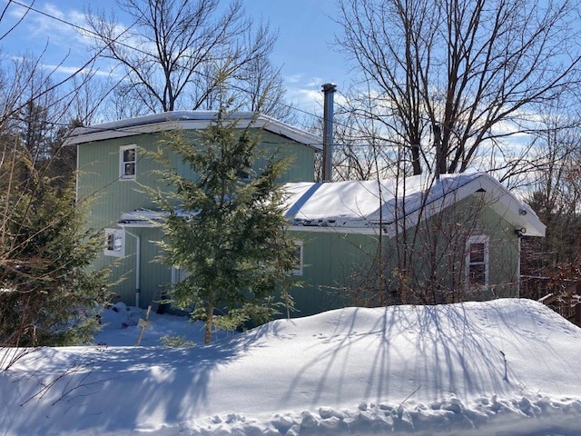 view of snowy exterior