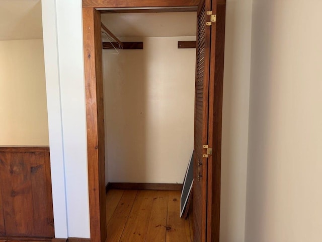 hallway featuring light wood-style floors