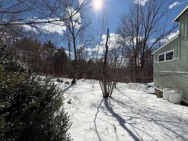 view of snowy yard