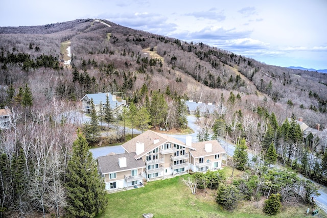 bird's eye view featuring a mountain view