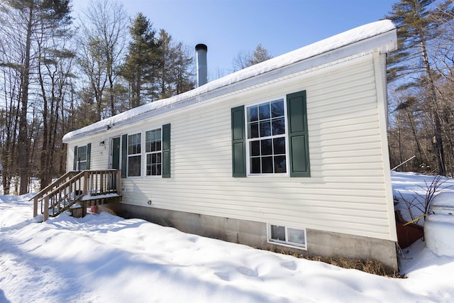 view of snowy exterior